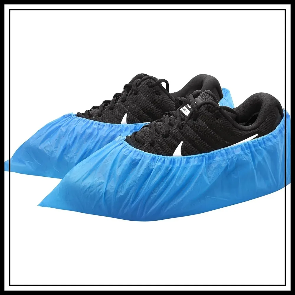 Disposable Non-slip Shoe Covers 100 Pcs (50 Pairs) Waterproof CPE Booties, Fits up to Size 11 US Men/13 US Women, Blue Large
Disposable Non-slip Shoe Covers 100 Pcs (50 Pairs) Waterproof CPE Booties, Fits up to Size 11 US Men/13 US Women, Blue Large