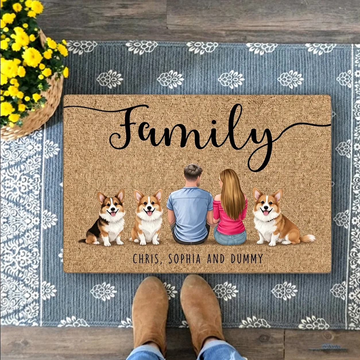 Custom Family Pet Doormat Personalized Name Welcome Mat Coir Look Non Slip Front Door Rug Indoor Outdoor Entryway Porch Decor
Custom Family Pet Doormat Personalized Name Welcome Mat Coir Look Non Slip Front Door Rug Indoor Outdoor Entryway Porch Decor