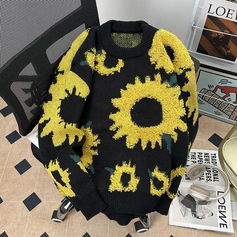 Laid-ba Sle Long Sve Men's Knitted Sweater Autumn Winter Faion Brand Couple's Outerwear Suower Patterned Streetwear
Laid-ba Sle Long Sve Men's Knitted Sweater Autumn Winter Faion Brand Couple's Outerwear Suower Patterned Streetwear