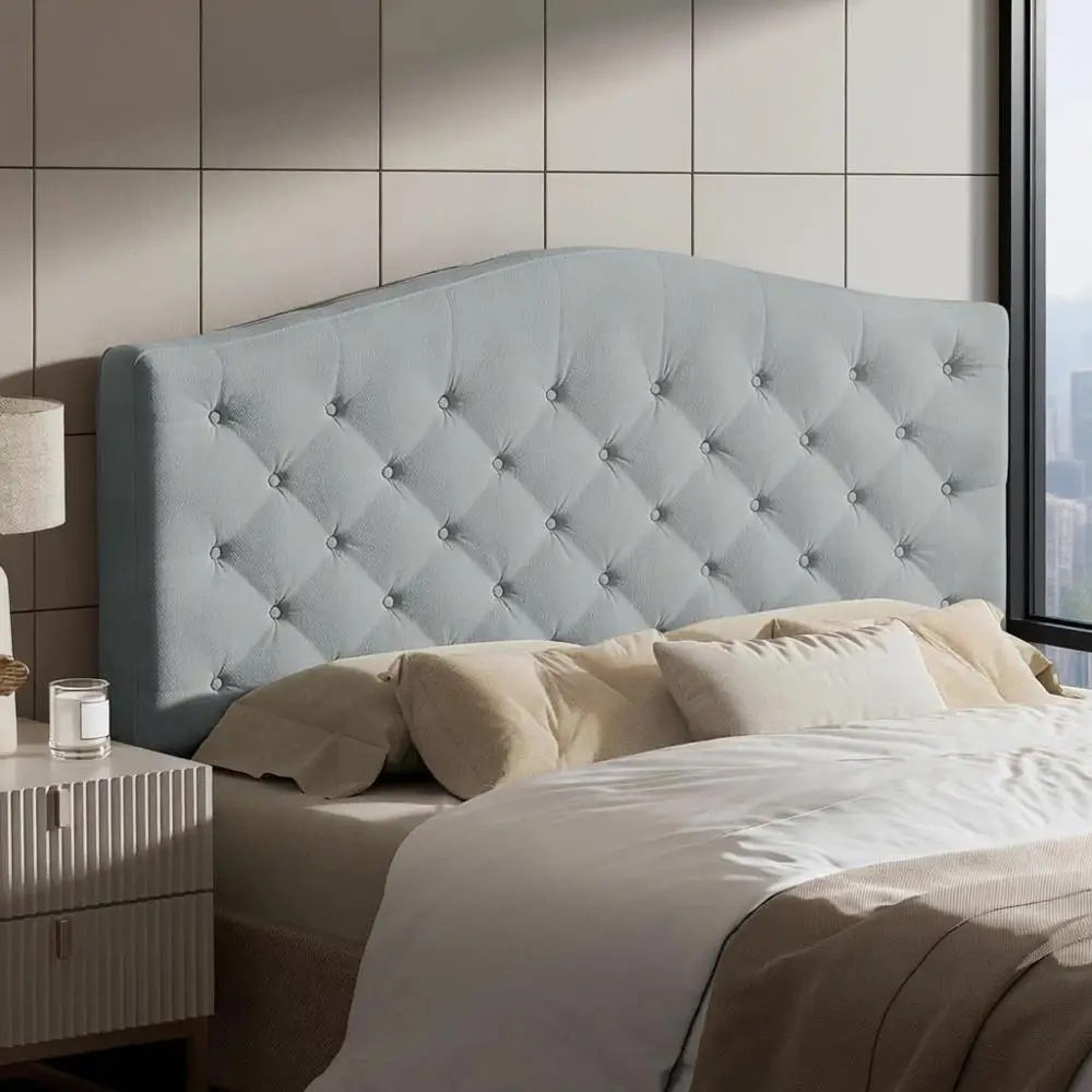King Size Button-Tufted Upholstered Bed with Luxury Chenille Fabric, Easy Assembly, Gray
King Size Button-Tufted Upholstered Bed with Luxury Chenille Fabric, Easy Assembly, Gray