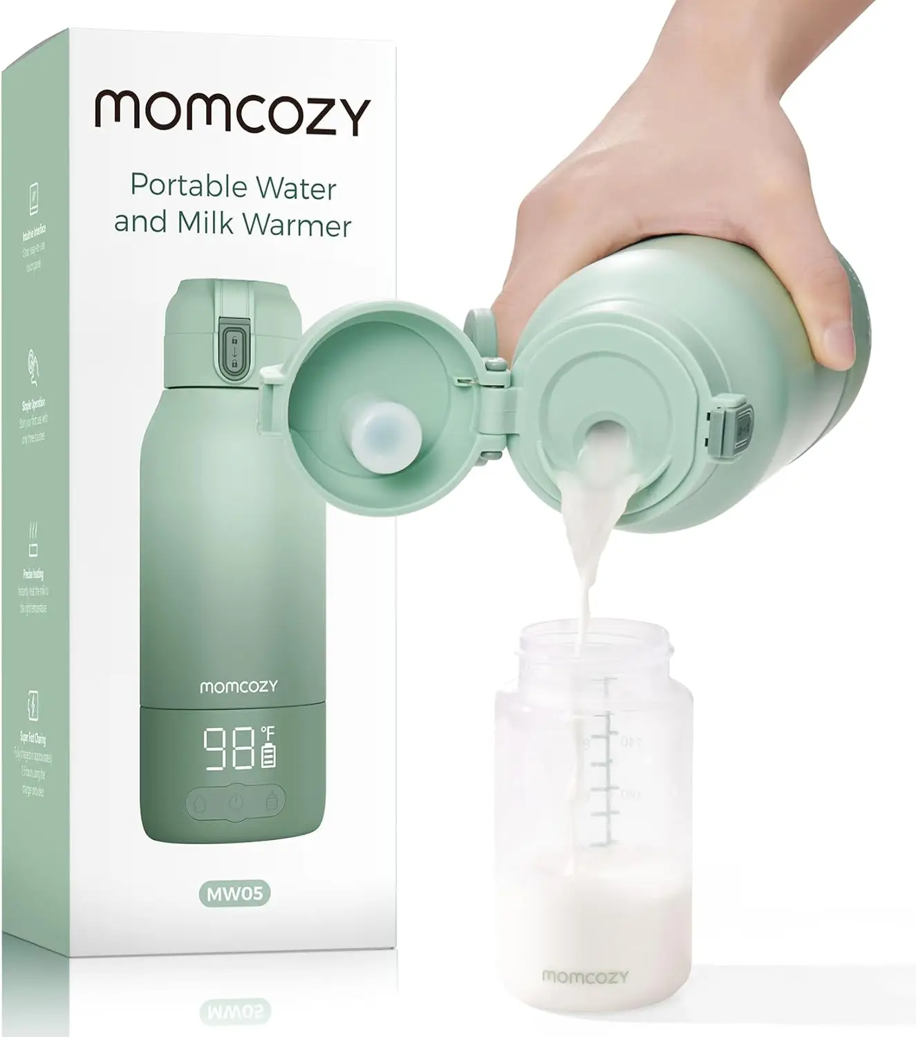 Portable Bottle Warmer for Travel - Dual Heating Modes for Breast Milk & Water, Fast Heating, Long Battery Life, 17oz Capacity
Portable Bottle Warmer for Travel - Dual Heating Modes for Breast Milk & Water, Fast Heating, Long Battery Life, 17oz Capacity