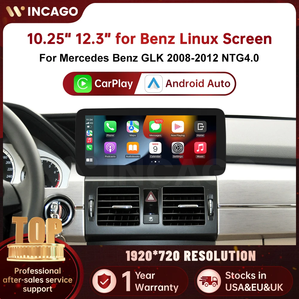 Wincago Wireless CarPlay Android Auto Multimedia Display Linux Touch Screen For Mercedes-Benz GLK X204 NTG4.0 2008-2012
Wincago Wireless CarPlay Android Auto Multimedia Display Linux Touch Screen For Mercedes-Benz GLK X204 NTG4.0 2008-2012