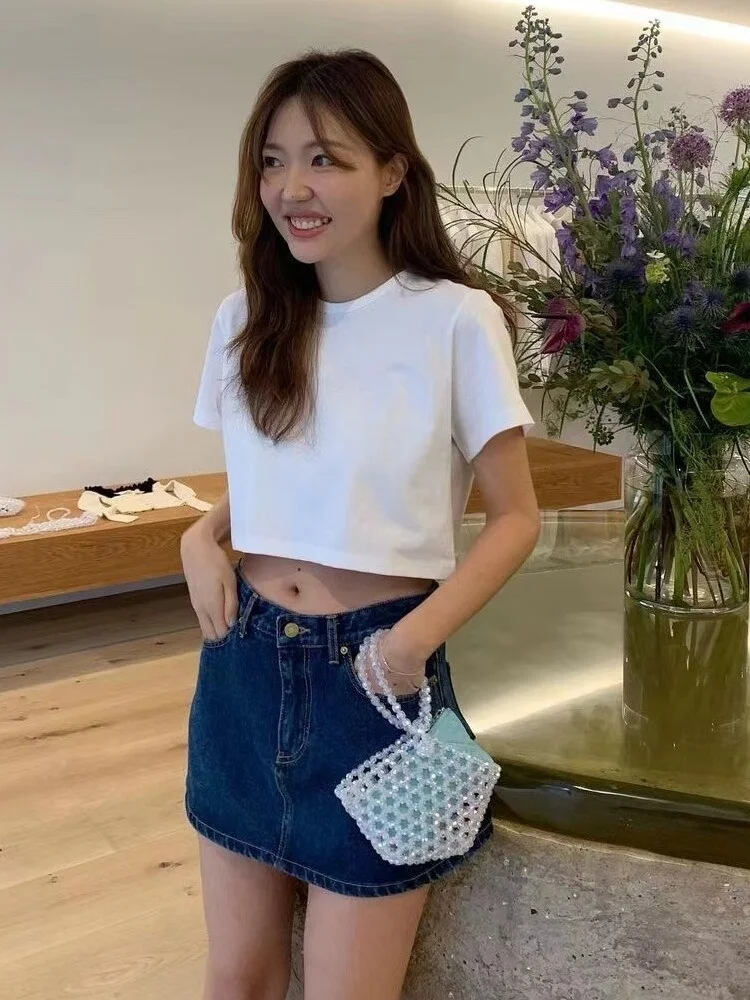 Smoid Casual Washed Blue Denim Skirt Simple Refreshing Logo Label A-Line Short High Waist Cotton Blend Women's Fashion
Smoid Casual Washed Blue Denim Skirt Simple Refreshing Logo Label A-Line Short High Waist Cotton Blend Women's Fashion
