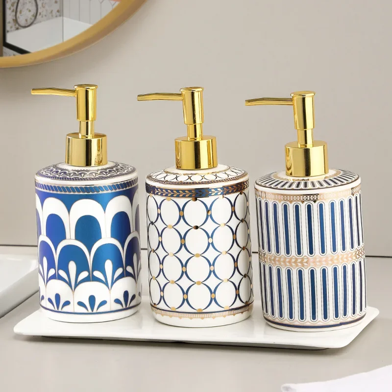 Ceramic gold-plated lotion bottle Bathroom supplies Shampoo shower gel separately bottled Hotel press bottle soap dispenser
Ceramic gold-plated lotion bottle Bathroom supplies Shampoo shower gel separately bottled Hotel press bottle soap dispenser