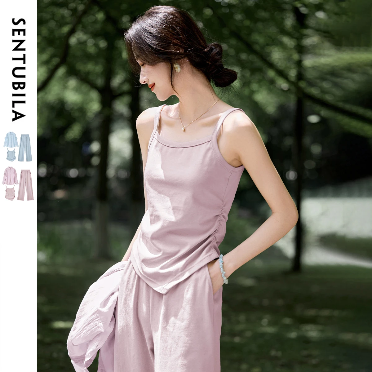 SENTUBILA Woman Summer Pink Pants Set Vest Tops Shirt Pant 3 Piece 2025 Casual Sprot Trousers Sets Woman Clothing 152ZI0144
SENTUBILA Woman Summer Pink Pants Set Vest Tops Shirt Pant 3 Piece 2025 Casual Sprot Trousers Sets Woman Clothing 152ZI0144