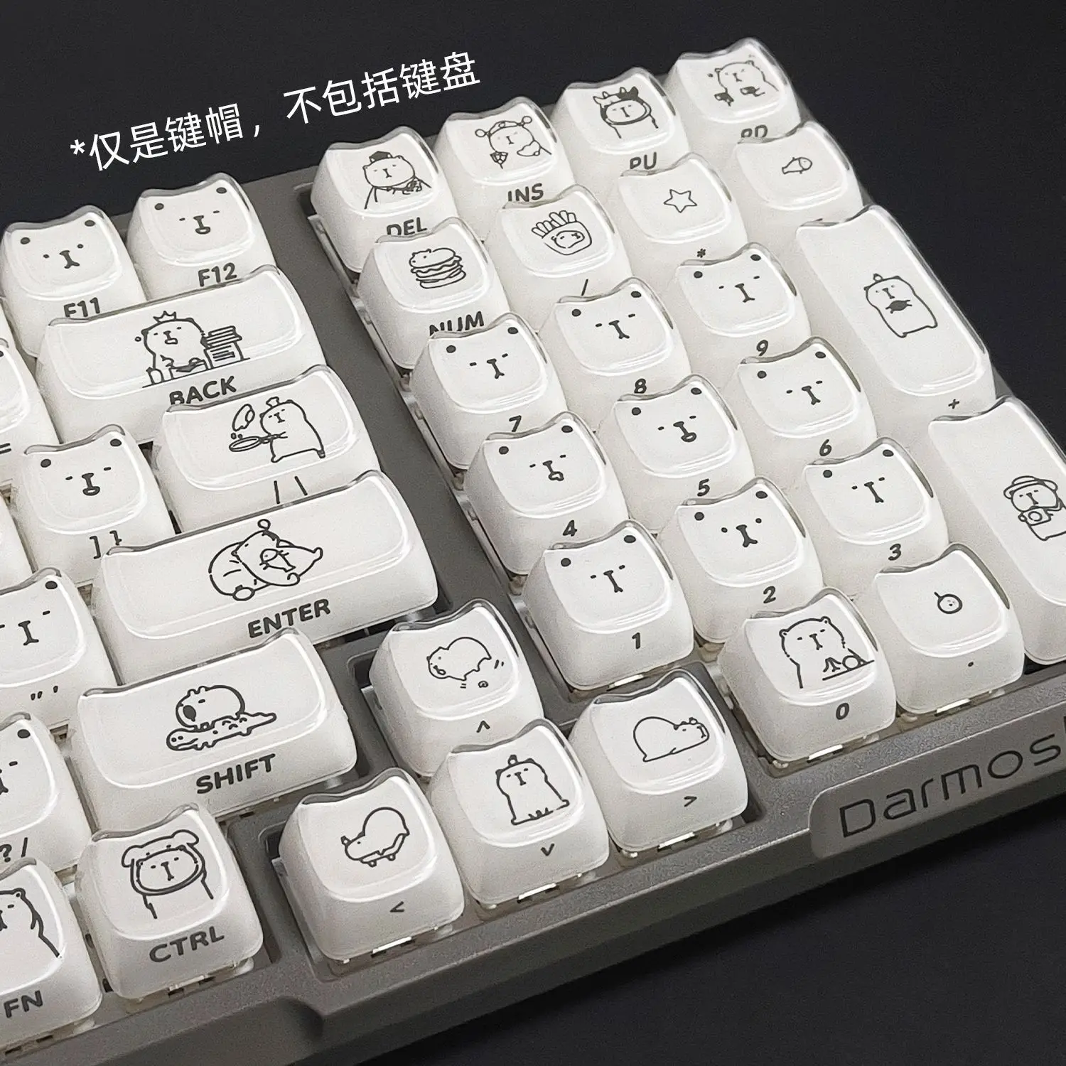 MAO high crystal jelly side engraved keycaps high value customized two-dimensional luminous PC transparent keycaps
MAO high crystal jelly side engraved keycaps high value customized two-dimensional luminous PC transparent keycaps