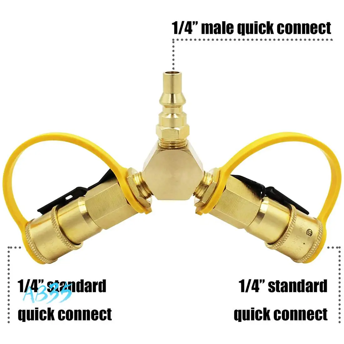 AB35-1/4Inch RV Propane Quick Connect Y Splitter Adapter For RV To Grill & Quick Connect Propane Hose Fittings Connector
AB35-1/4Inch RV Propane Quick Connect Y Splitter Adapter For RV To Grill & Quick Connect Propane Hose Fittings Connector