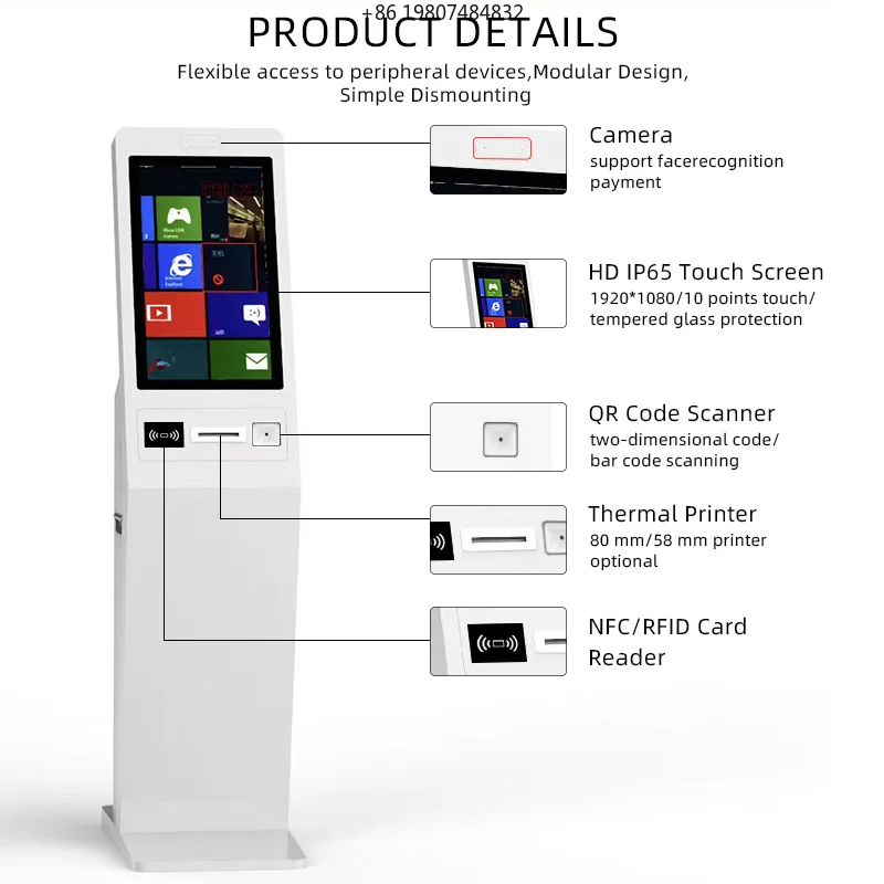 27-Inch Windows Touch Kiosk for Aliexpress, Core I3 Floor Standing Indoor Self-Service Payment QR Reader
27-Inch Windows Touch Kiosk for Aliexpress, Core I3 Floor Standing Indoor Self-Service Payment QR Reader