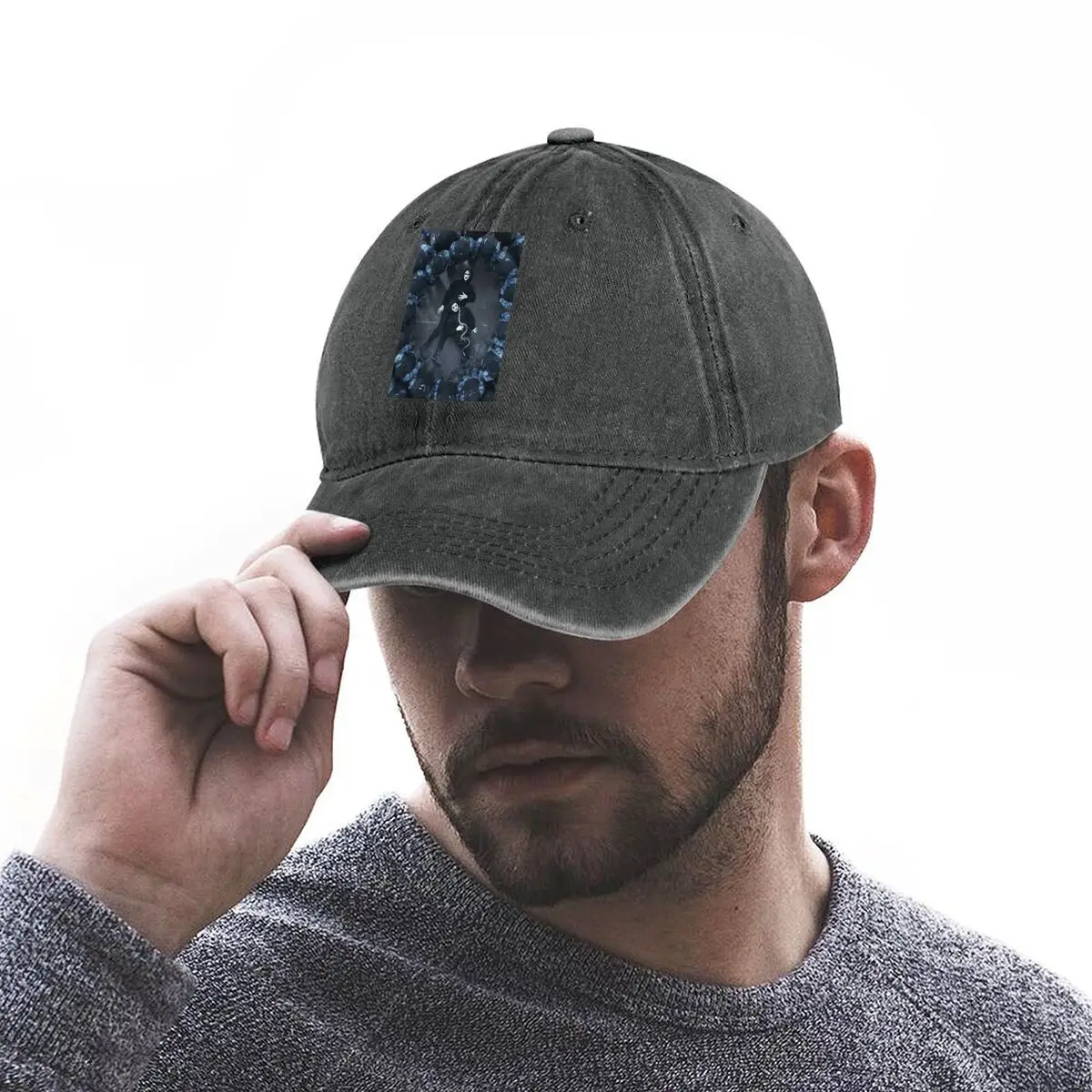 Grim - reaper - like figure in a crowd for a dark - or themed - identity design Washed Baseball Cap
Grim - reaper - like figure in a crowd for a dark - or themed - identity design Washed Baseball Cap