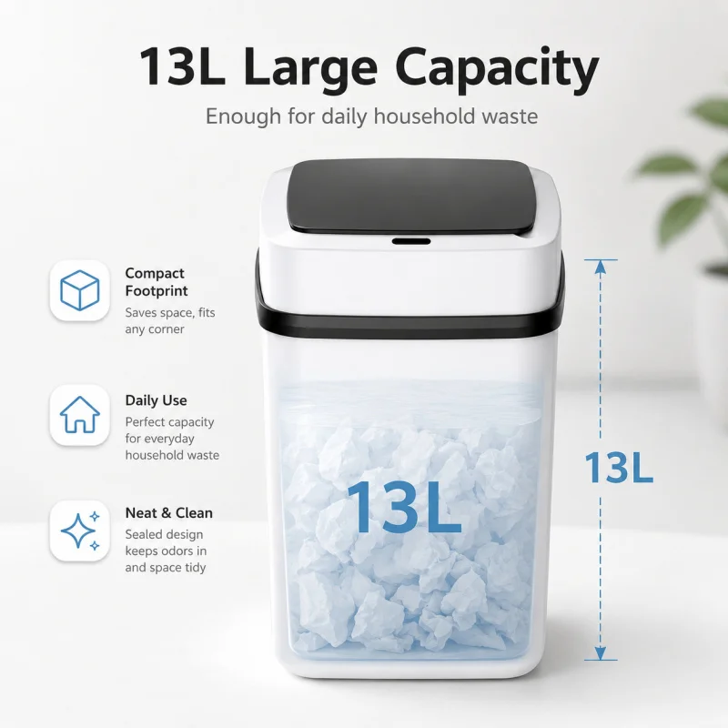 13L Automatic Smart Trash Can Waterproof Motion Sensor Waste Bin for Kitchen Bathroom Living Room Toilet Household Dustbin
13L Automatic Smart Trash Can Waterproof Motion Sensor Waste Bin for Kitchen Bathroom Living Room Toilet Household Dustbin