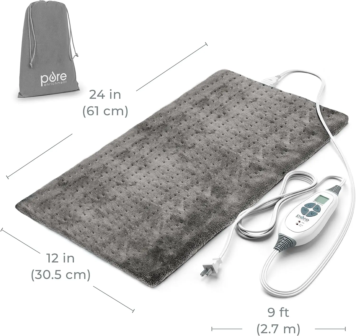 12" x 24" Electric Heating Pad for Back Pain & Cramps, 6 Heat Settings, FSA/HSA Eligible, Soft Machine Wash Fabric, Auto-Off
12" x 24" Electric Heating Pad for Back Pain & Cramps, 6 Heat Settings, FSA/HSA Eligible, Soft Machine Wash Fabric, Auto-Off