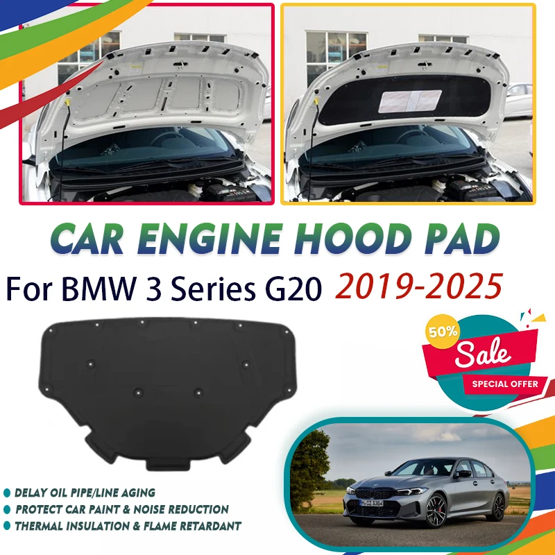 Car Front Engine Hood Pad For BMW 3 Series G20 2019~2025 Sedan Soundproof Sound Insulation Covers Heat Shields IAuto Accessories
Car Front Engine Hood Pad For BMW 3 Series G20 2019~2025 Sedan Soundproof Sound Insulation Covers Heat Shields IAuto Accessories
