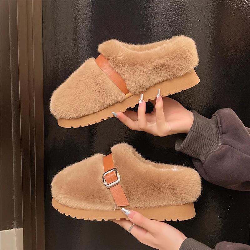 Baotou Cotton Mall Winter New Round Toe Deep Mouth Metal Buckle Non-slip Plush Flat Slippers
Baotou Cotton Mall Winter New Round Toe Deep Mouth Metal Buckle Non-slip Plush Flat Slippers