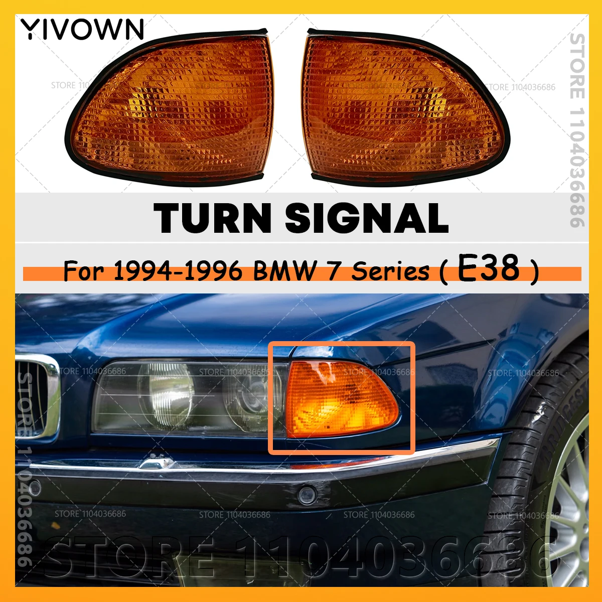 For 1994-1996 E38 BMW 7 Series Front Corner Turn Signal Light (Without Bulb) 63138352485 63138352486 82199402989 82199402990
For 1994-1996 E38 BMW 7 Series Front Corner Turn Signal Light (Without Bulb) 63138352485 63138352486 82199402989 82199402990