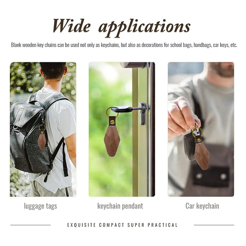 A96K-20Packs Wooden Keychain Leather Keychain Blank Wood Walnut With Keyring For DIY Engraving Gift
A96K-20Packs Wooden Keychain Leather Keychain Blank Wood Walnut With Keyring For DIY Engraving Gift