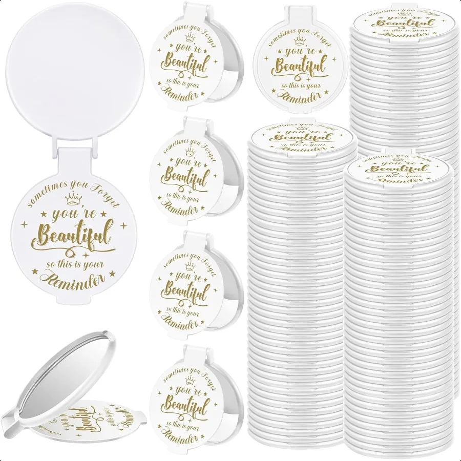 100 Pcs 2.76 Inch Inspirational Compact Mirror Bulk Party Favors Purse Small Mirror Pocket Mini Gifts for Women Adult Coworker
100 Pcs 2.76 Inch Inspirational Compact Mirror Bulk Party Favors Purse Small Mirror Pocket Mini Gifts for Women Adult Coworker