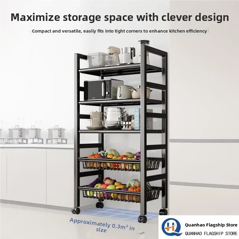 Kitchen Multi-layer Mobile Basket Ra Stand Floor-Mounted Storage elf for Fruits Vegetables Oven Microwave Pot Holder
Kitchen Multi-layer Mobile Basket Ra Stand Floor-Mounted Storage elf for Fruits Vegetables Oven Microwave Pot Holder