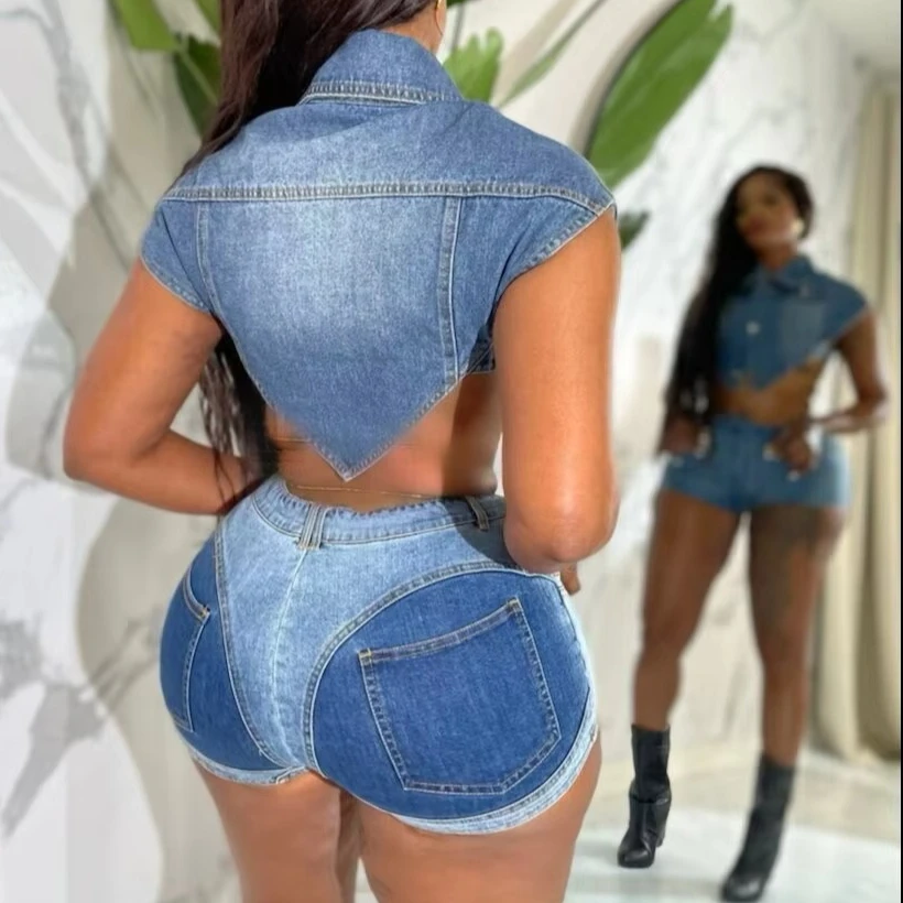 Two Piece Sets Women Denim Outfits Shorts Top Single Breasted Stretch Matching Sets 2025 Y2k Streetwear Sexy Short Pants Suit
Two Piece Sets Women Denim Outfits Shorts Top Single Breasted Stretch Matching Sets 2025 Y2k Streetwear Sexy Short Pants Suit
