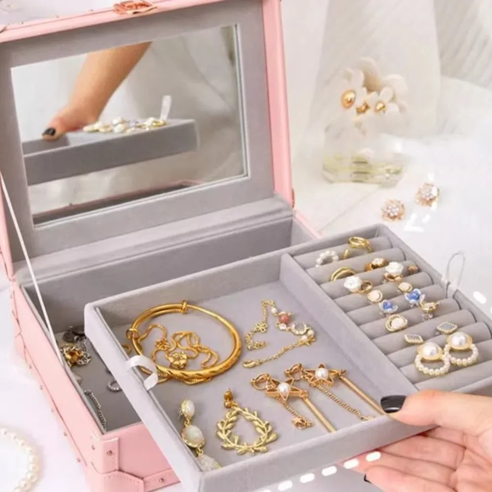 Double Layer Jewelry Packing Box Multi-function Necklaces Bracelets Earring Storage Case PU Leather Headdress Organizer
Double Layer Jewelry Packing Box Multi-function Necklaces Bracelets Earring Storage Case PU Leather Headdress Organizer
