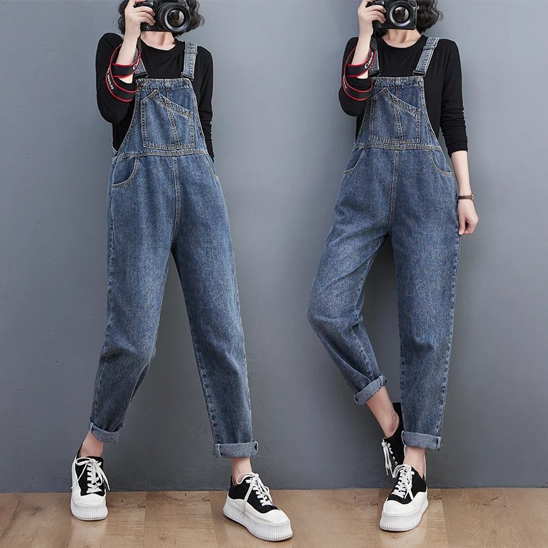 Casual Spring Denim Jumpsuit For Woman Loose Wide Leg Suspender Baggy Pants Women Streetwear Pockets Strap Romper Jeans Overalls
Casual Spring Denim Jumpsuit For Woman Loose Wide Leg Suspender Baggy Pants Women Streetwear Pockets Strap Romper Jeans Overalls