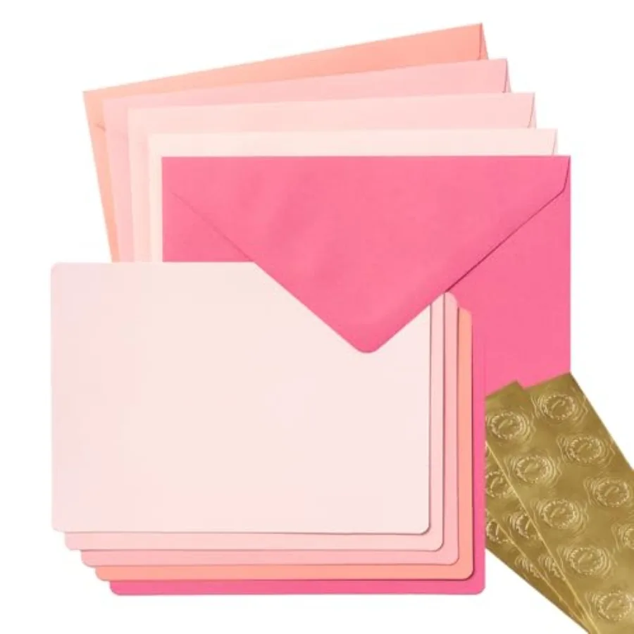 25 Pieces A7 Colored Envelopes with Cards and Stickers Set 5 Colors for Weddings, Invitations, Birthday, Baby Shower, 5x7 Inch
25 Pieces A7 Colored Envelopes with Cards and Stickers Set 5 Colors for Weddings, Invitations, Birthday, Baby Shower, 5x7 Inch