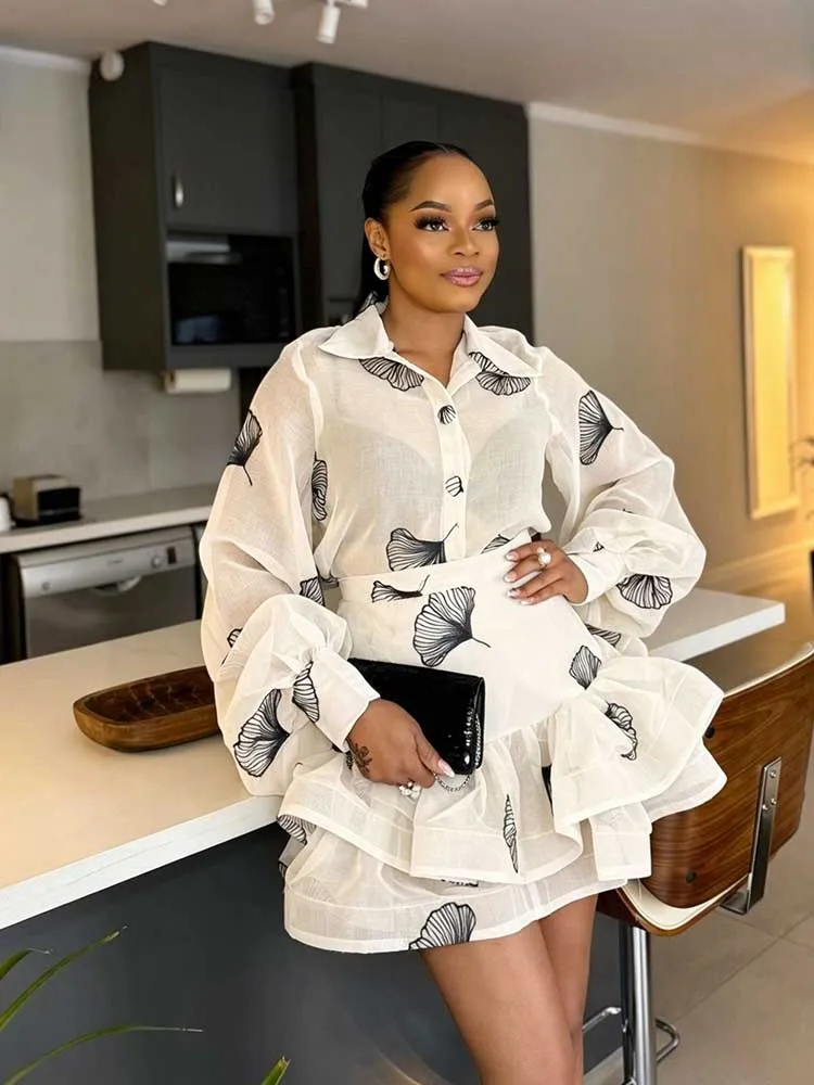 Summer Long Sleeve 2 Piece Sets Woman Outfits Skirt and Top White Chic High Waist Skirt Blouse Set Wholesale Dropshipping
Summer Long Sleeve 2 Piece Sets Woman Outfits Skirt and Top White Chic High Waist Skirt Blouse Set Wholesale Dropshipping