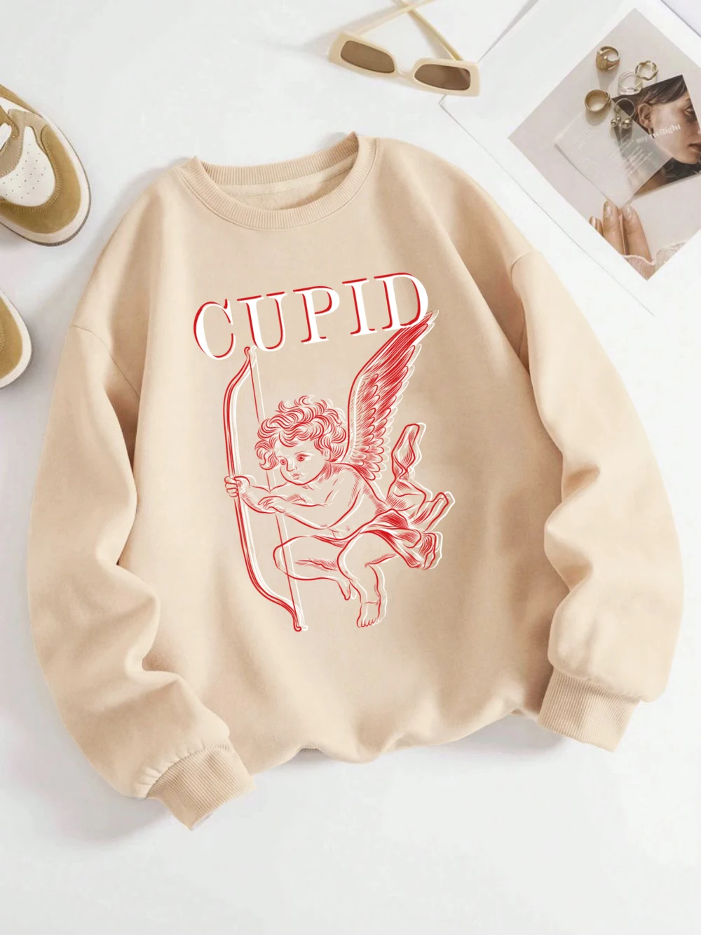 Cupid'S Arrow Sweatshirt Womens Angel Printing Hoodies Fleece Warm Crewneck Loose Pullover Autumn Comfortable Female Clothes
Cupid'S Arrow Sweatshirt Womens Angel Printing Hoodies Fleece Warm Crewneck Loose Pullover Autumn Comfortable Female Clothes