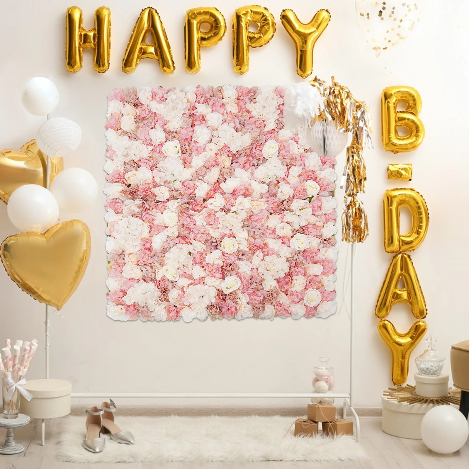 Flower Wall Panel with Silk Hydrangeas, Dahlias, and Roses, Waterproof, Reusable, Easy to Clean, Perfect for Weddings and Events
Flower Wall Panel with Silk Hydrangeas, Dahlias, and Roses, Waterproof, Reusable, Easy to Clean, Perfect for Weddings and Events
