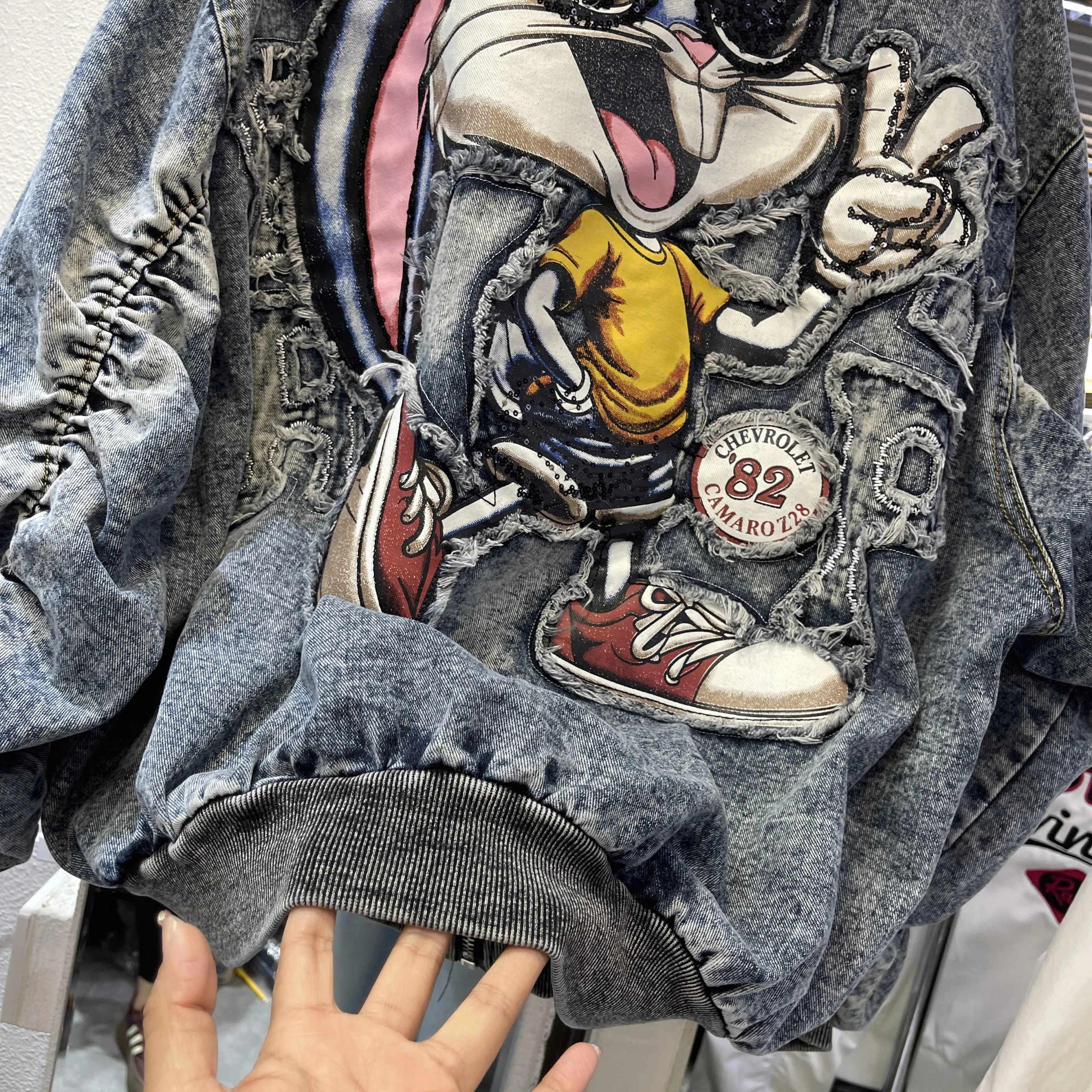 Loose Fit Rabbit Eight Brother Embroidered Denim Baseball Jaet Women's Spring 2025 Faion Outerwear Versatile Casual Top
Loose Fit Rabbit Eight Brother Embroidered Denim Baseball Jaet Women's Spring 2025 Faion Outerwear Versatile Casual Top