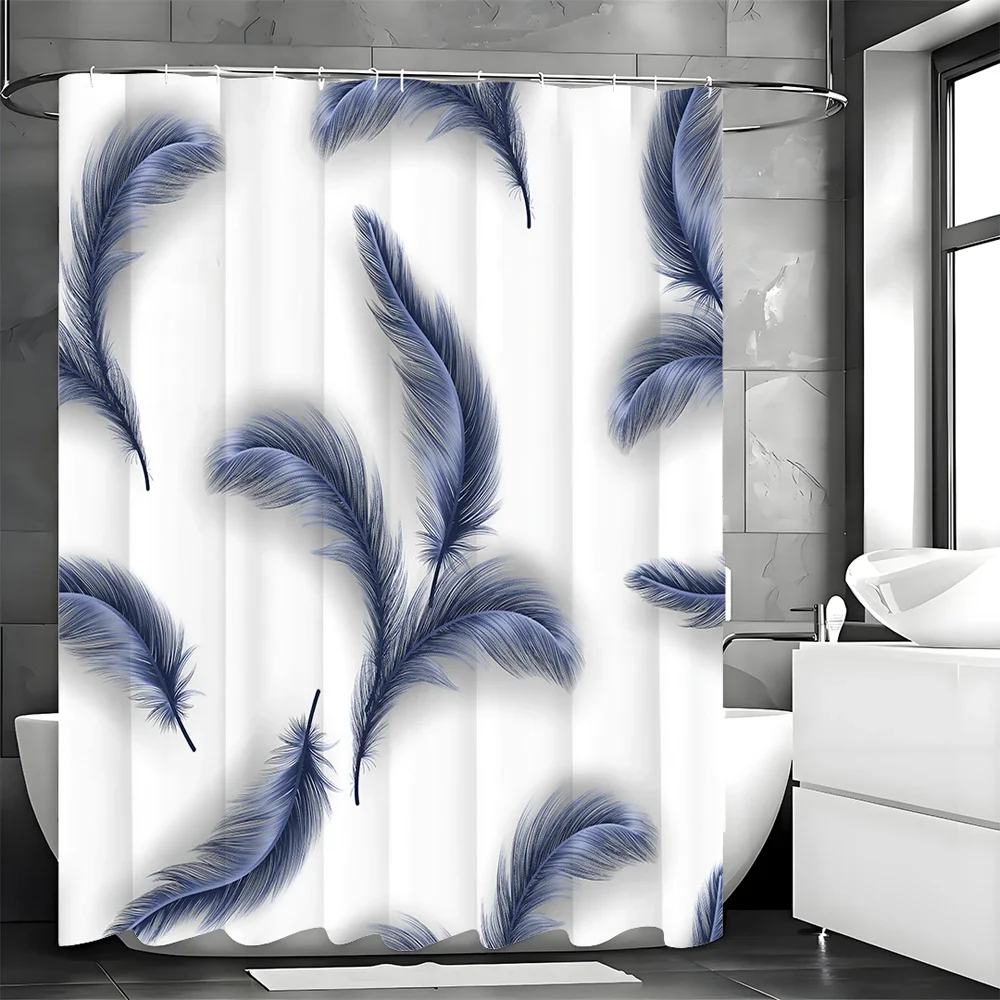 Занавеска для душа с синим пером, декоративная занавеска для душа в ванной комнате, водонепроницаемая занавеска для душа с крючками
Занавеска для душа с синим пером, декоративная занавеска для душа в ванной комнате, водонепроницаемая занавеска для душа с крючками