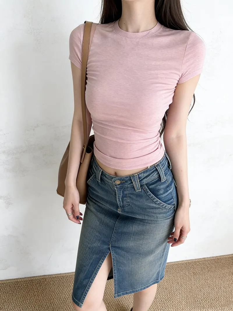 Handcrafted Tapered Hem Denim Skirt Women's Spring Summer Open Split Sexy Style mid Waist Leather Fabric Other Material
Handcrafted Tapered Hem Denim Skirt Women's Spring Summer Open Split Sexy Style mid Waist Leather Fabric Other Material