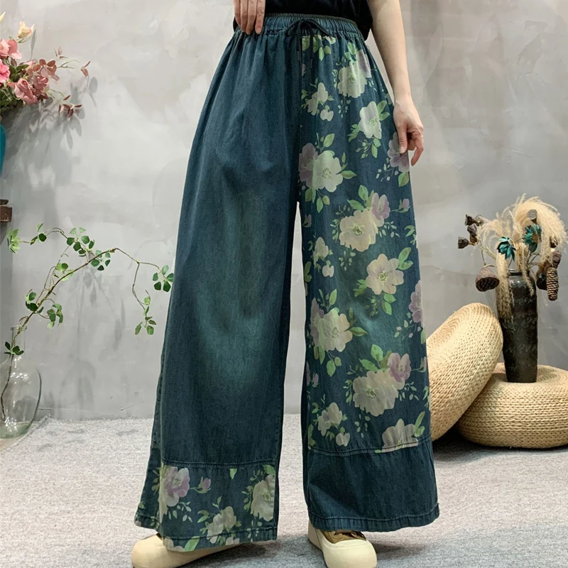 High Waist Vintage Jeans Spring New Casual Elastic Waistline Women Pants Loose Quality Floral Patchwork Design Jeans Women
High Waist Vintage Jeans Spring New Casual Elastic Waistline Women Pants Loose Quality Floral Patchwork Design Jeans Women