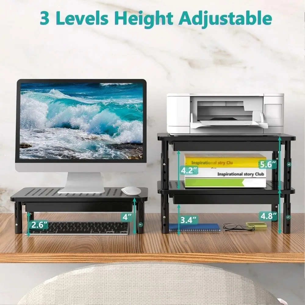 Multi-use Adjustable Computer Monitor Stand Heightening Metal Laptop Cooling Bracket with Storage Drawer Storage Rack
Multi-use Adjustable Computer Monitor Stand Heightening Metal Laptop Cooling Bracket with Storage Drawer Storage Rack