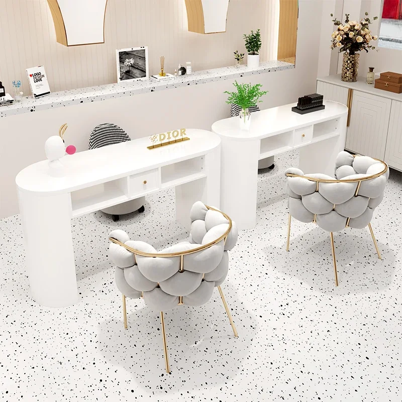 Nordic Modern Nail Desk Makeup High Quality Minimalist Simple Manicure Table Reception Mesa Tavolo Per Unghie Salon Furniture
Nordic Modern Nail Desk Makeup High Quality Minimalist Simple Manicure Table Reception Mesa Tavolo Per Unghie Salon Furniture
