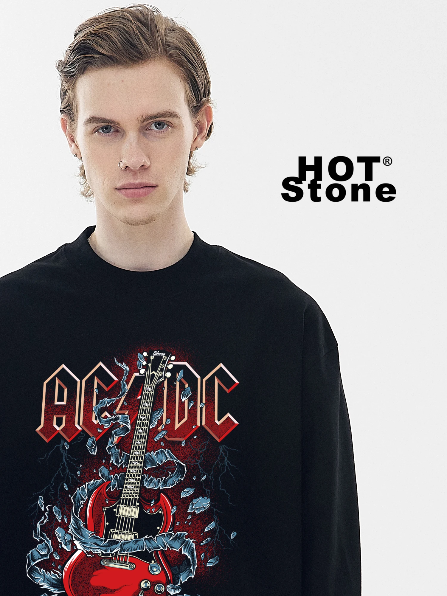 Rocker Long Sleeve T-Shirt Loose Shoulder Men's Casual Cotton Tee Breathable Wear Resistant round Neck Design Hotstone Club
Rocker Long Sleeve T-Shirt Loose Shoulder Men's Casual Cotton Tee Breathable Wear Resistant round Neck Design Hotstone Club