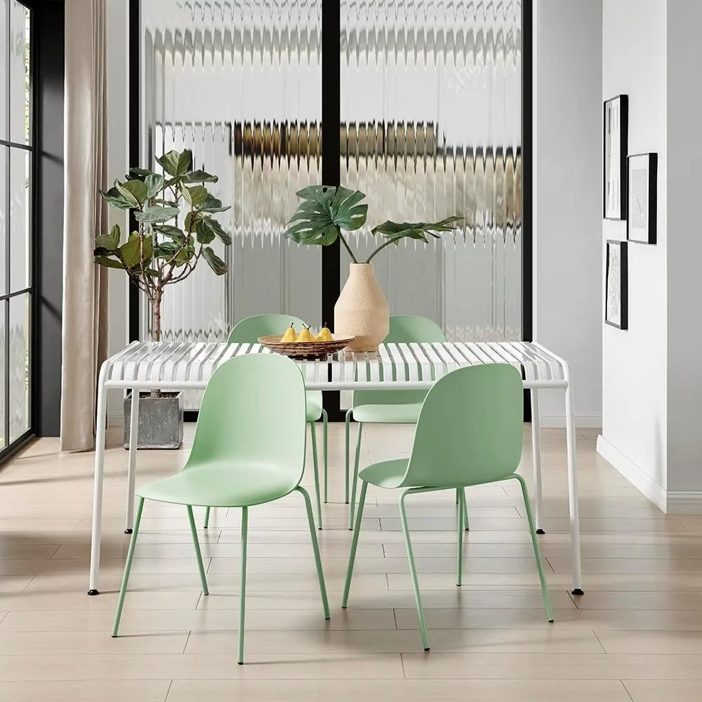 Minimalist Industrial Stackable Plastic Dining Chair with Metal Leg, Quick Assembly, Suitable for Indoor and Outdoor cafes
Minimalist Industrial Stackable Plastic Dining Chair with Metal Leg, Quick Assembly, Suitable for Indoor and Outdoor cafes