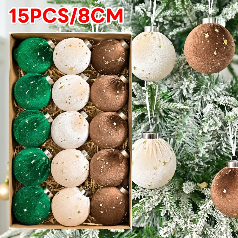 Vintage Luxury Christmas Ball Ornaments Flocking 15PCS 8CM Christmas Tree Party Decoration New Christmas Spheres Pendant 2025
Vintage Luxury Christmas Ball Ornaments Flocking 15PCS 8CM Christmas Tree Party Decoration New Christmas Spheres Pendant 2025