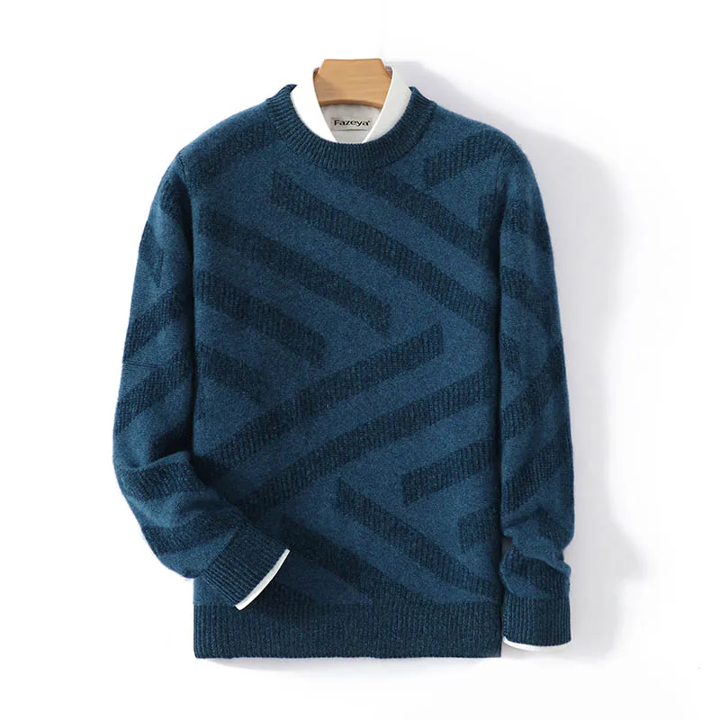 Свитер из 100% чистой шерсти, мужской пуловер, утолщенный молодежный модный свитер с круглым вырезом, легкая роскошная высококачественная базовая рубашка с цветными блоками
Свитер из 100% чистой шерсти, мужской пуловер, утолщенный молодежный модный свитер с круглым вырезом, легкая роскошная высококачественная базовая рубашка с цветными блоками