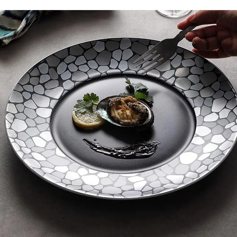 Cobblestone Pattern Ceramic Flat Plate Steak Dessert Sushi Restaurant Molecular Cuisine Tableware
Cobblestone Pattern Ceramic Flat Plate Steak Dessert Sushi Restaurant Molecular Cuisine Tableware