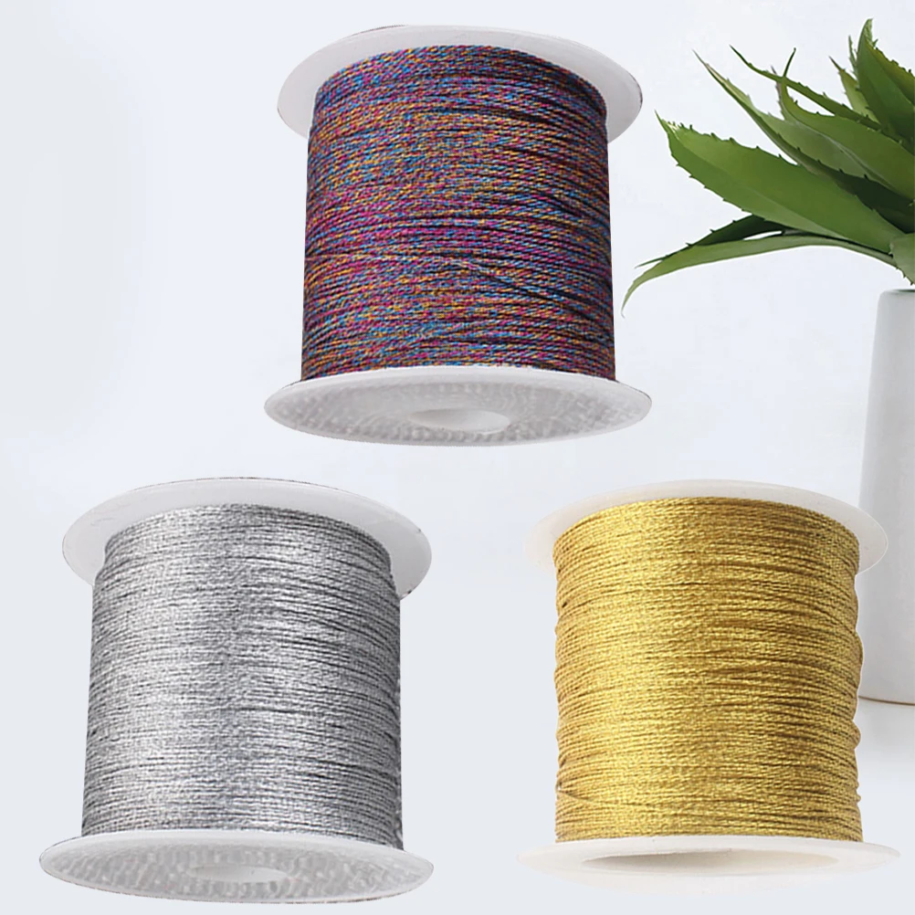 Woven Silver Metallic Cord 3 Rolls Braided Knitting Rope Decorative Colorful Elastic Macrame Jewelry Crafts Gift Wrapping
Woven Silver Metallic Cord 3 Rolls Braided Knitting Rope Decorative Colorful Elastic Macrame Jewelry Crafts Gift Wrapping