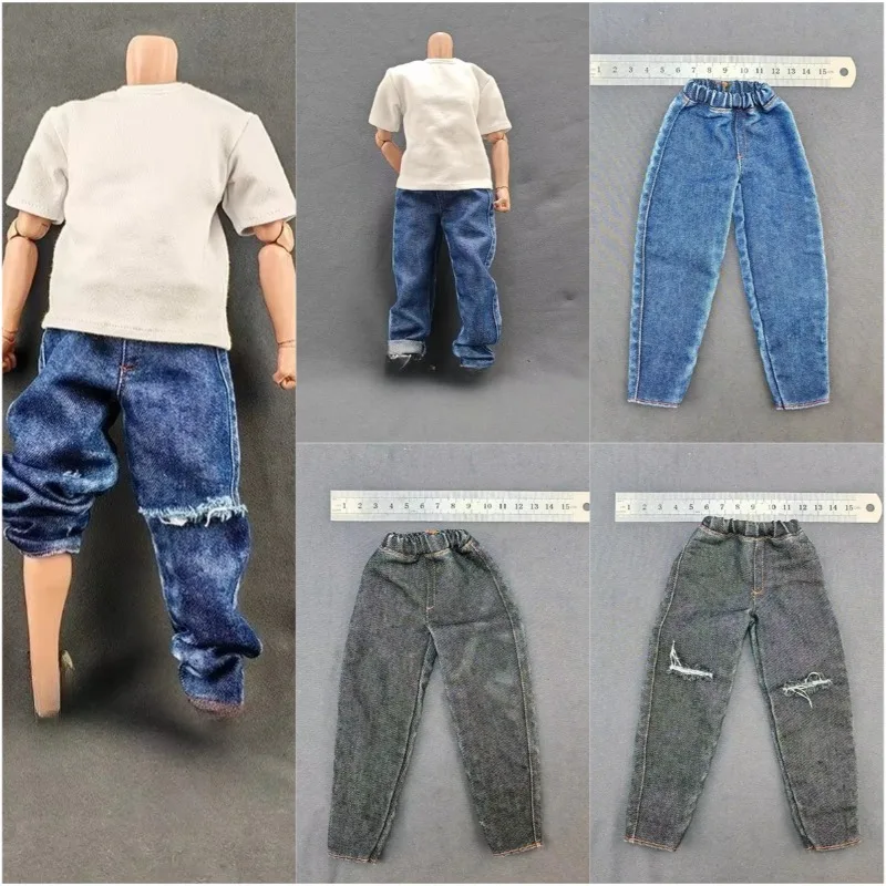 1/6 Scale Fashion Action Figures Solid Color Perforated Loose Denim Jeans Clothes Model for 12Inch Male Soldier Hobbies Doll
1/6 Scale Fashion Action Figures Solid Color Perforated Loose Denim Jeans Clothes Model for 12Inch Male Soldier Hobbies Doll