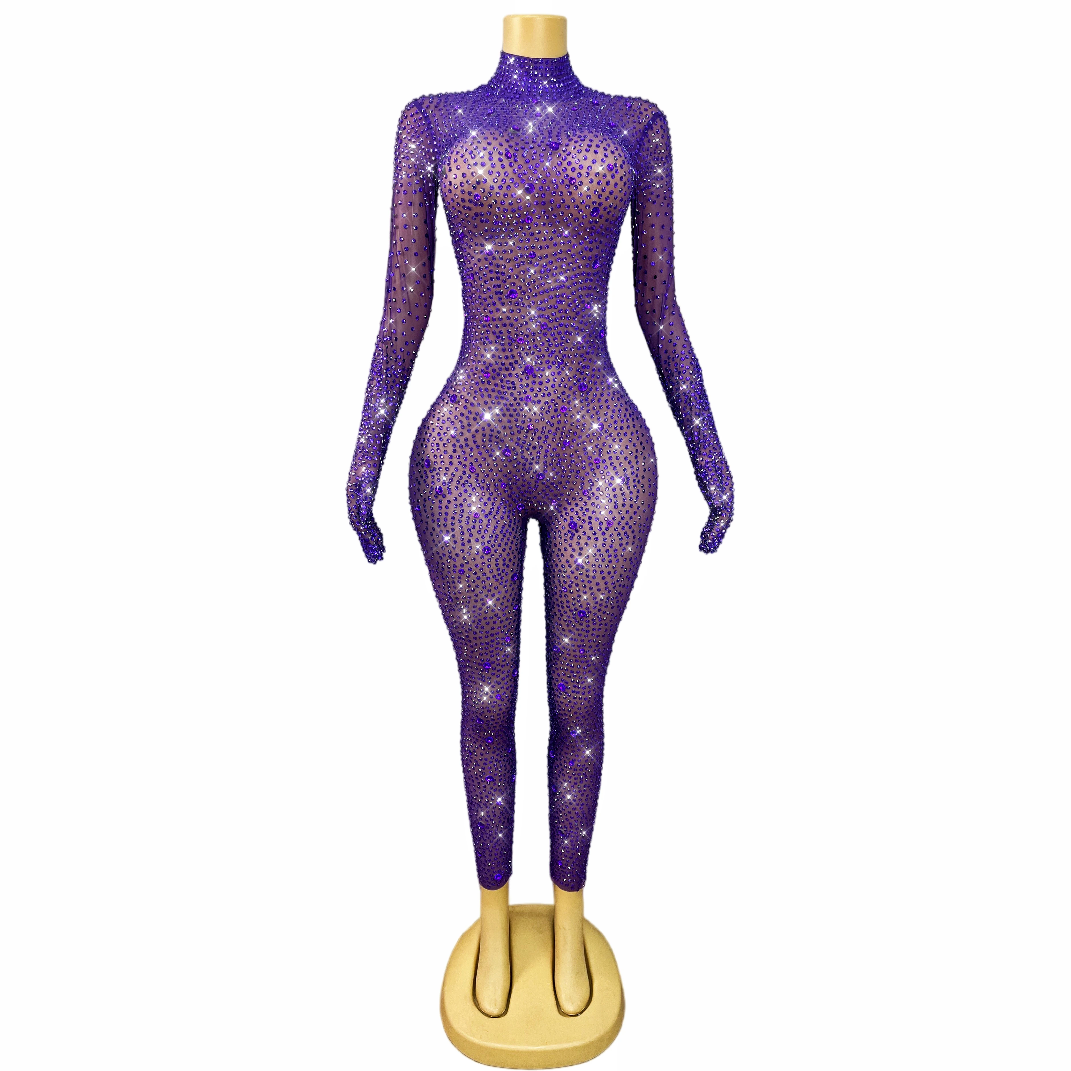 High-end Flashing Full Rhinestones Sexy Mesh Bodysuit Party Show Fashion Outfit Singer Dancer Performance Stage Costume Shizuan
High-end Flashing Full Rhinestones Sexy Mesh Bodysuit Party Show Fashion Outfit Singer Dancer Performance Stage Costume Shizuan