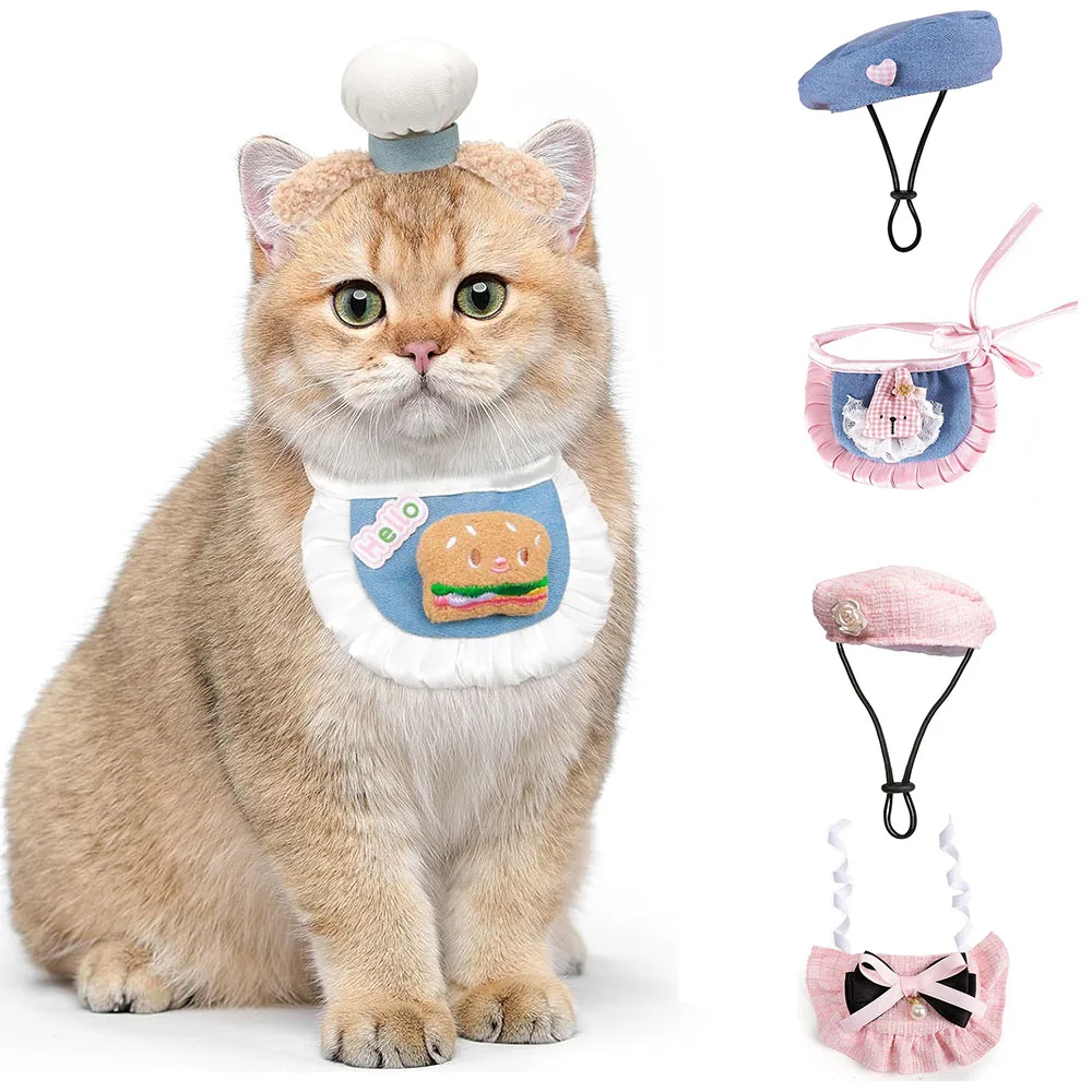 Random 2PCS Cat Beret Hat with Camellia, Adjustable Bow Bandana Scarf Set Pet Princess Costume , Cat Dog Birthday Party Apparel
Random 2PCS Cat Beret Hat with Camellia, Adjustable Bow Bandana Scarf Set Pet Princess Costume , Cat Dog Birthday Party Apparel