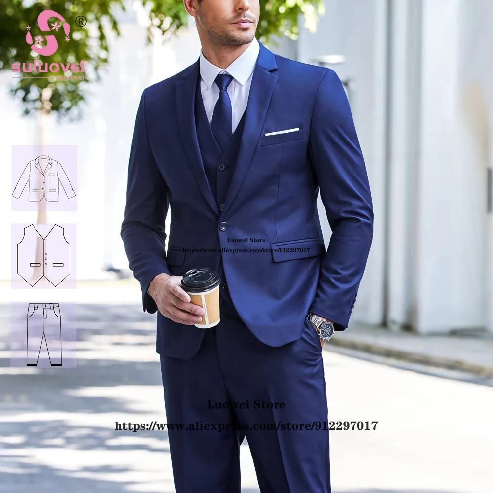 Classic Wedding Suits For Men Customized 3 Piece Pants Set Groom Party Prom Tuxedo Male Business Blazer Terno Masculino Completo
Classic Wedding Suits For Men Customized 3 Piece Pants Set Groom Party Prom Tuxedo Male Business Blazer Terno Masculino Completo