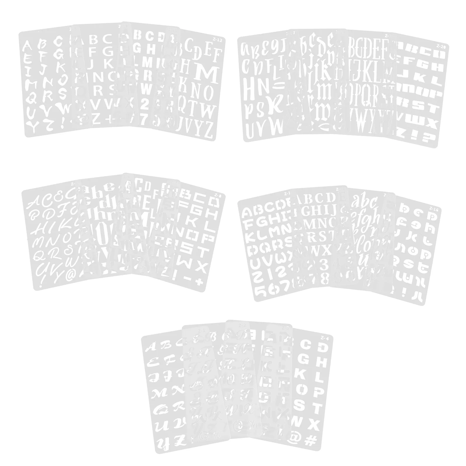 20 Sheets Handbook Doodle Template Stencils Letters Painting Household Number for Crafts White Alphabet Burning Patterns
20 Sheets Handbook Doodle Template Stencils Letters Painting Household Number for Crafts White Alphabet Burning Patterns