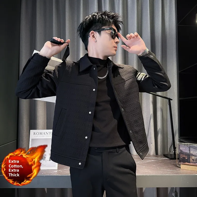 Thiened Cotton Jaet Men's Winter ort Sle Faionable Casual Turn-down Collar Top Small Size Youth Trendy Outerwear
Thiened Cotton Jaet Men's Winter ort Sle Faionable Casual Turn-down Collar Top Small Size Youth Trendy Outerwear