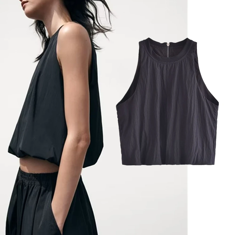 Dave&Di 2024 Summer Ladies Short Tops French Black Fashion Texture High Waist Sleeveless Shirt Women
Dave&Di 2024 Summer Ladies Short Tops French Black Fashion Texture High Waist Sleeveless Shirt Women