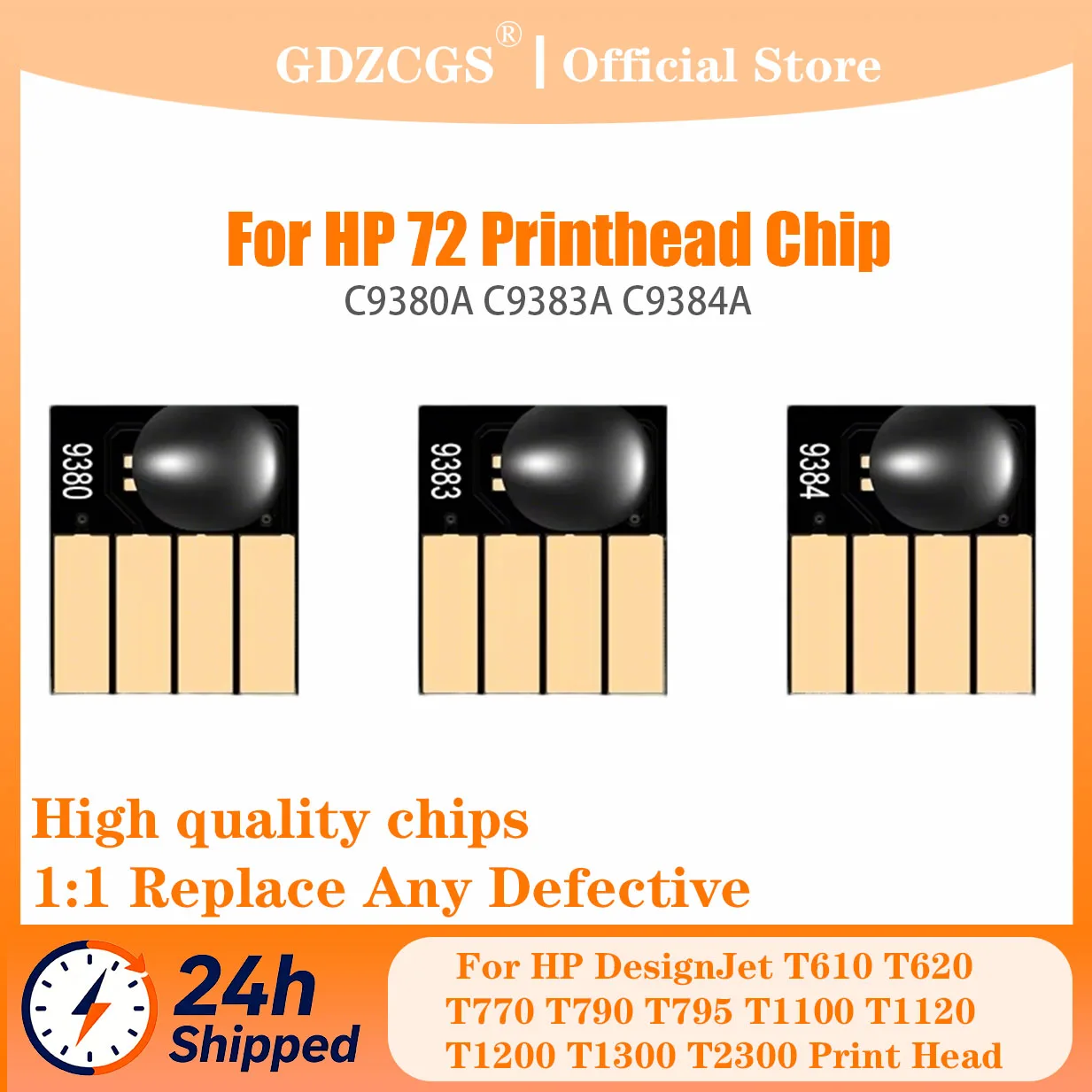 72 Printhead Chip For HP DesignJet T610 T620 T770 T790 T795 T1100 T1120 T1200 T1300 T2300 C9380A C9383A C9384A Print Head
72 Printhead Chip For HP DesignJet T610 T620 T770 T790 T795 T1100 T1120 T1200 T1300 T2300 C9380A C9383A C9384A Print Head
