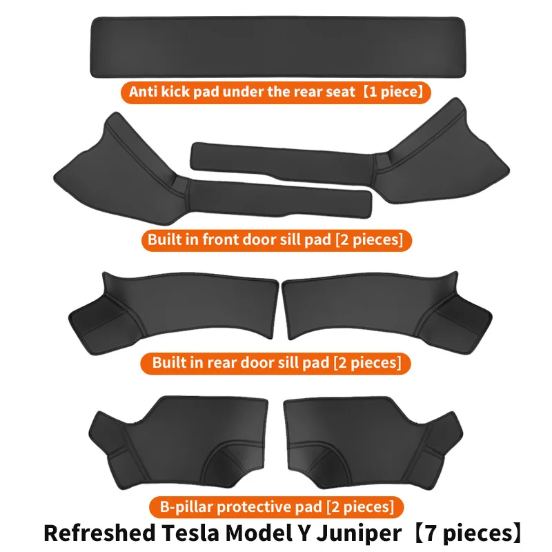 7pcs-Suitable for the new Tesla Model Y Juniperfront and rear door sill protection strips, seat kick pads, interior accessories
7pcs-Suitable for the new Tesla Model Y Juniperfront and rear door sill protection strips, seat kick pads, interior accessories
