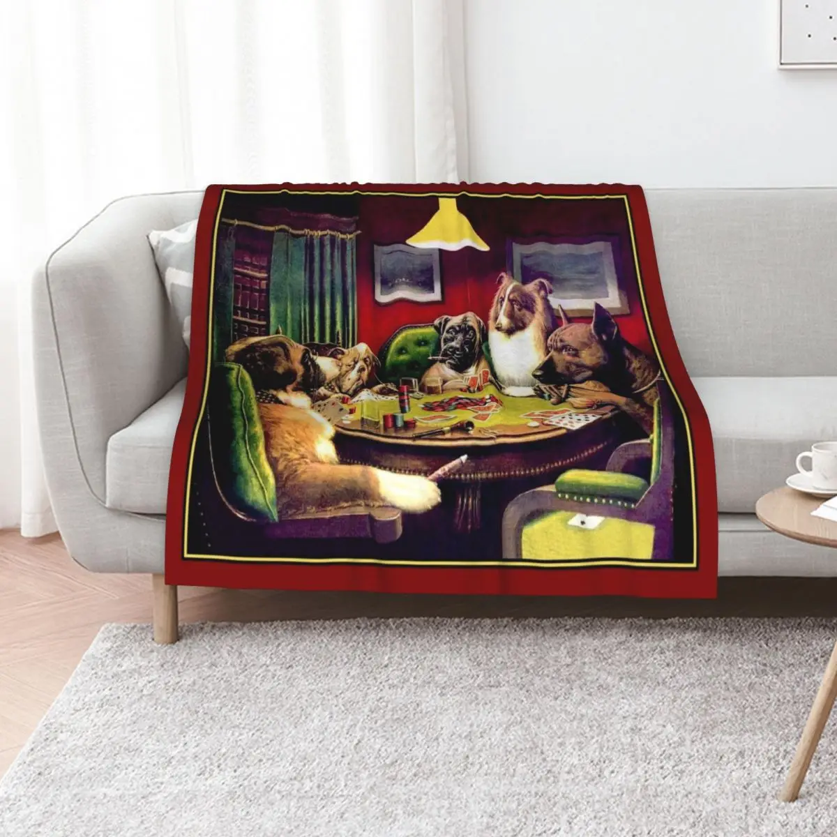 DOGS PLAYING POKER : Vintage Brown and Begelow Cigar Adv Print Throw Blanket Stylish Couch Blanket for Home Living Room
DOGS PLAYING POKER : Vintage Brown and Begelow Cigar Adv Print Throw Blanket Stylish Couch Blanket for Home Living Room